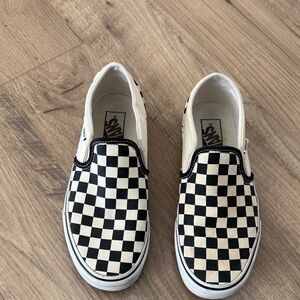 Vans Black and White Checkered Slip-On Flats